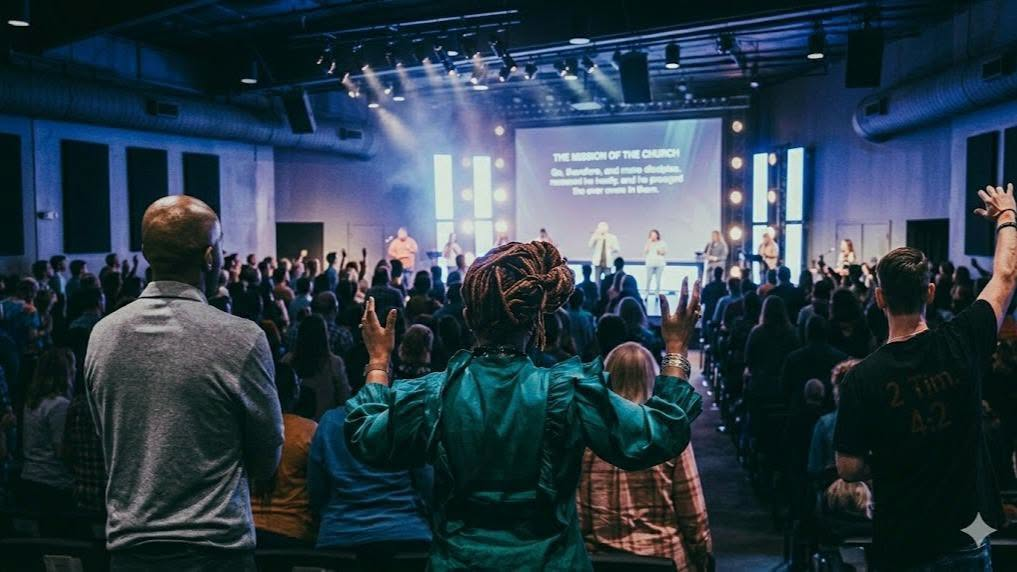 Family taking a first step in exploring Christian faith together